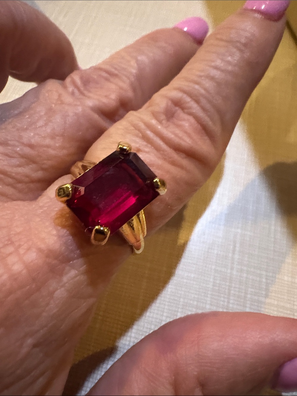 Elegant Gold and Red Ring